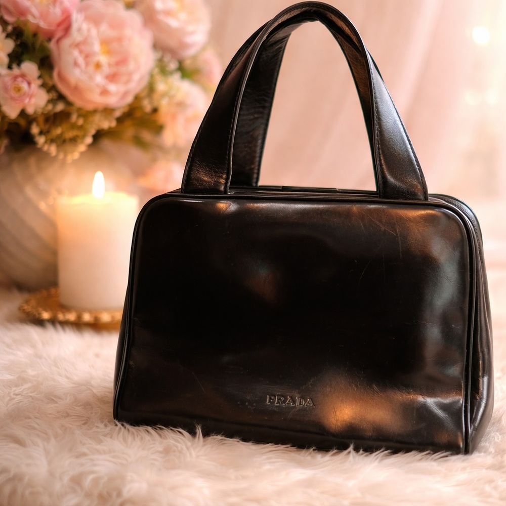 Prada vintage black leather with Prada fabric Interior